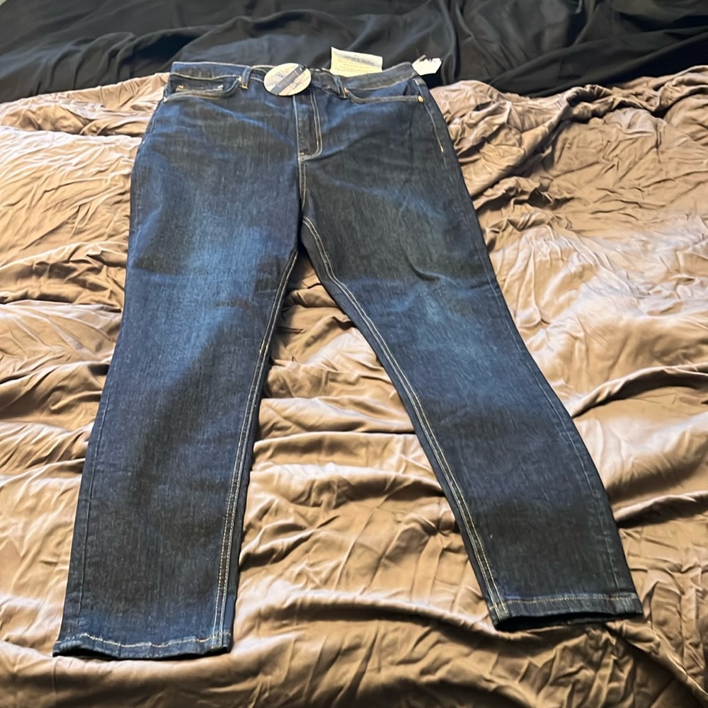 Dark wash high rise skinny jeans - nwt 1x so fits 14-16